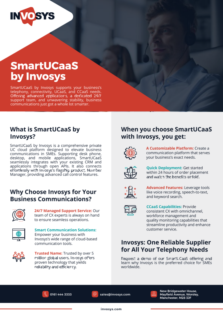 thumbnail of Invosys brochure on SmartUCaaS