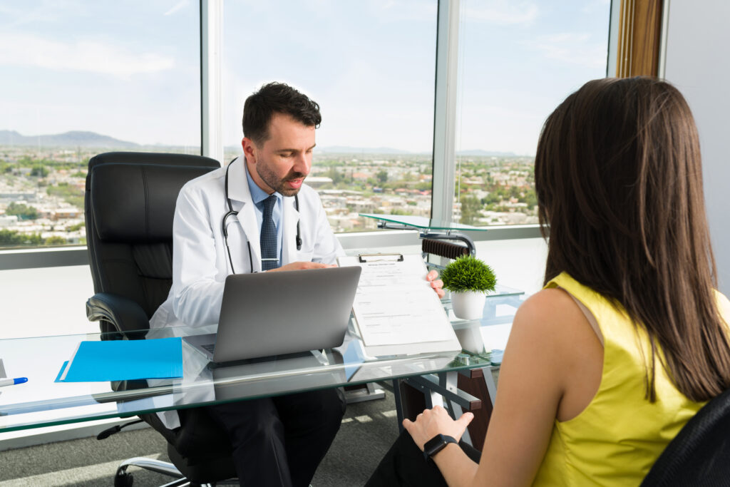 Specialist explaining the medical results to a patient